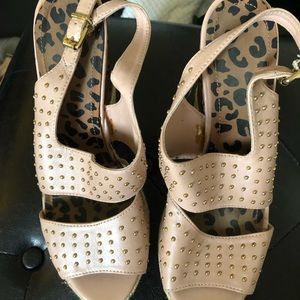 Jessica Simpson print espadrilles with gold studs